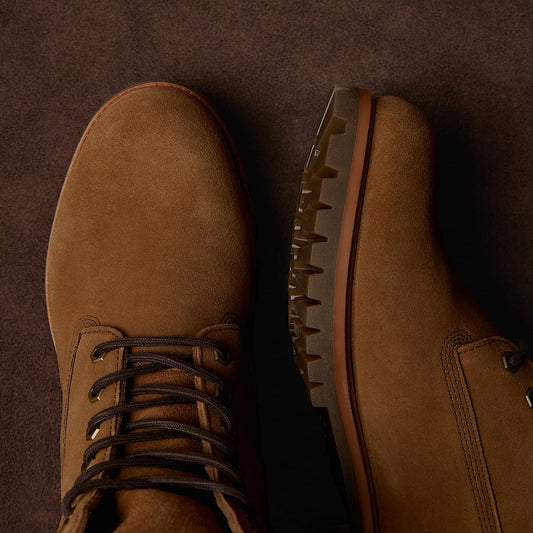Premium 6” Lace Up Waterproof Boot - Medium Brown Suede