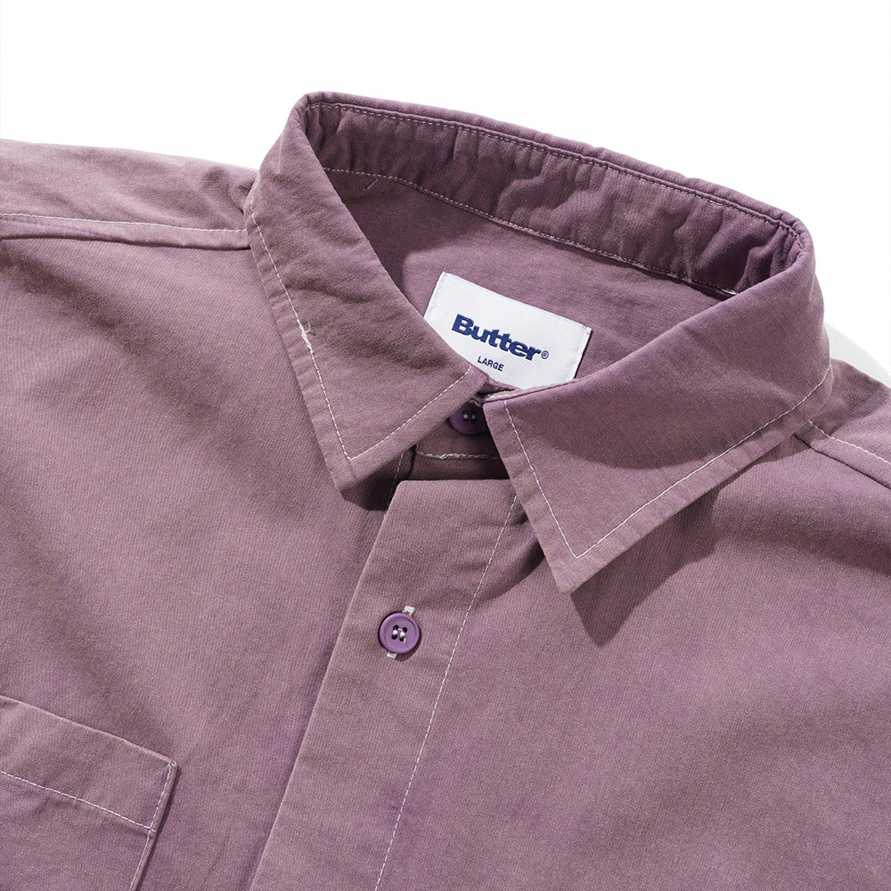 Contrast Stitch S/S Shirt - Eggplant
