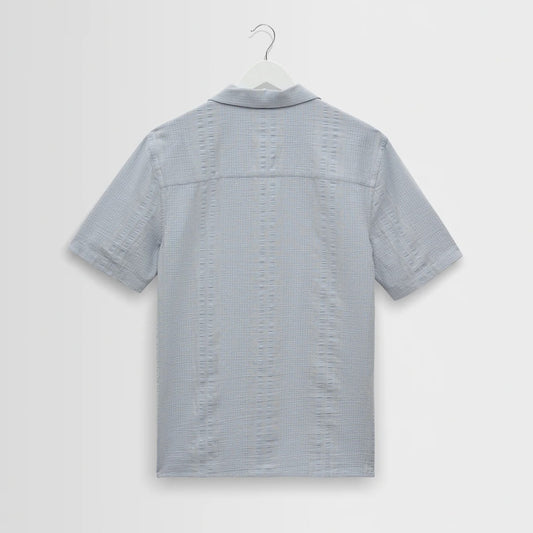 Didcot SS Shirt, Double Weave Seersucker - Blue
