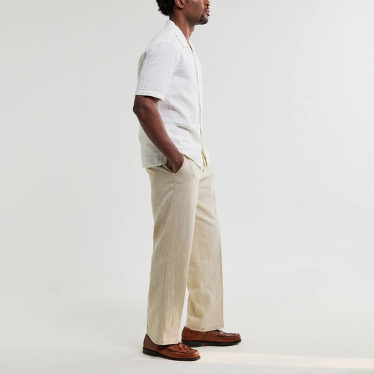 Didcot SS Shirt, Double Weave Seersucker - Ecru
