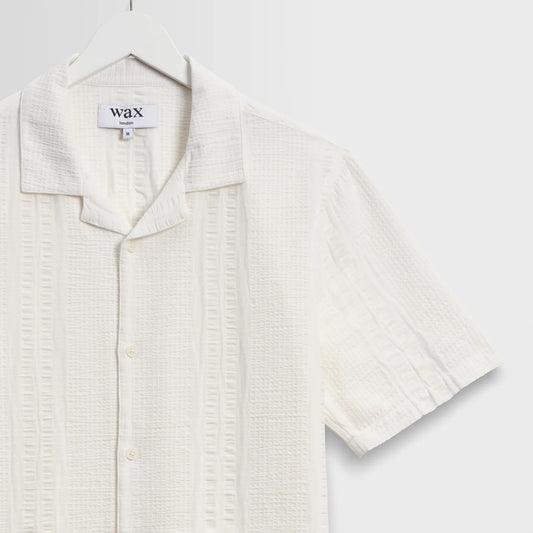 Didcot SS Shirt, Double Weave Seersucker - Ecru