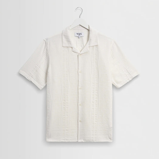 Didcot SS Shirt, Double Weave Seersucker - Ecru
