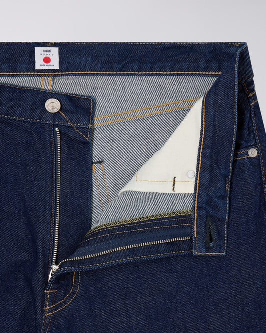 Loose Fit Jeans, Kaihara Pure Indigo Openend Denim, 12.5oz - Blue Rinsed