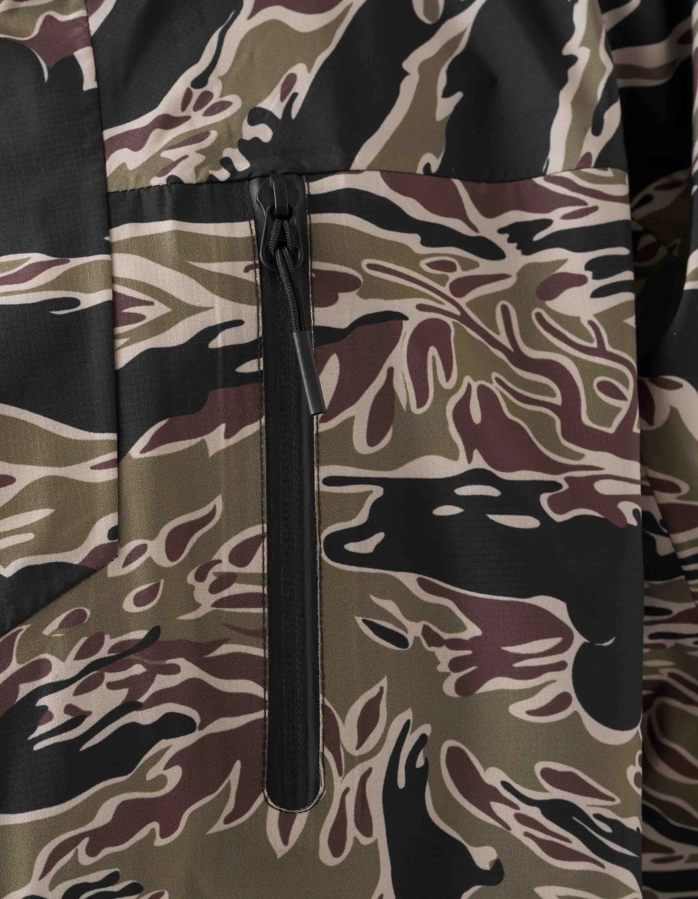 7274 Bonsai Tigerstripe Asym Parka - Woodland
