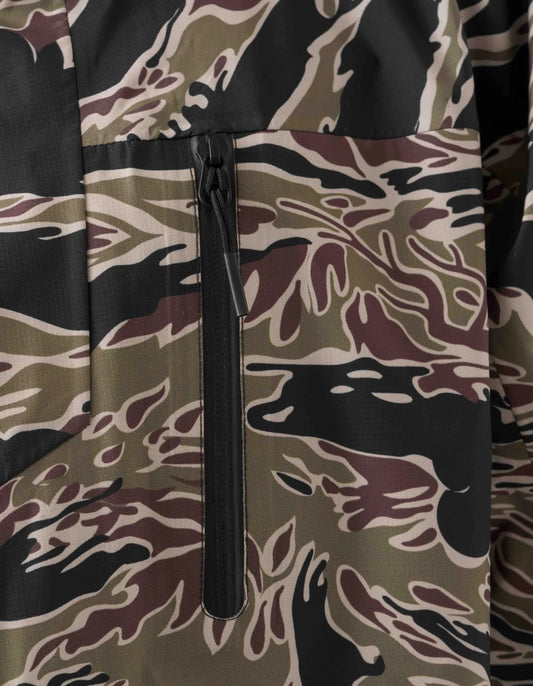 7274 Bonsai Tigerstripe Asym Parka - Woodland