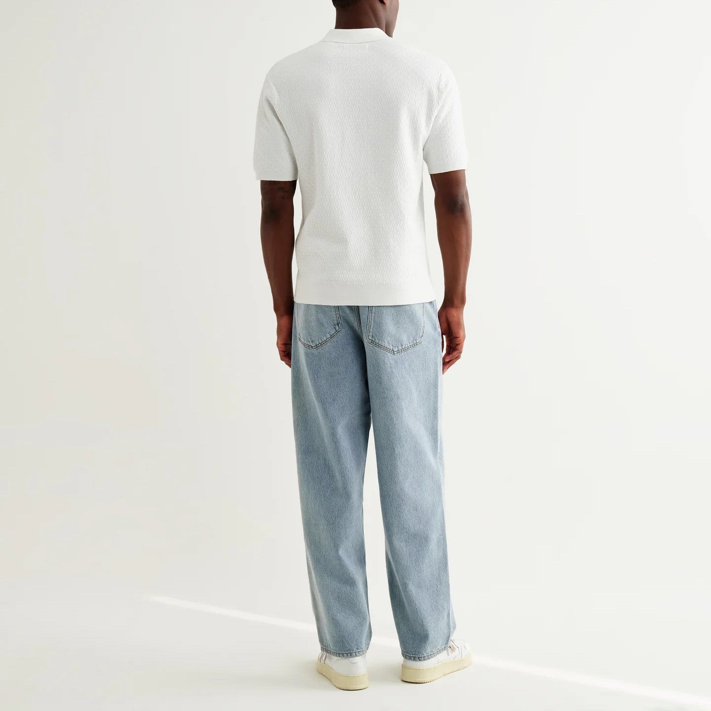 Naples SS Polo, Retro Diamond - Ecru