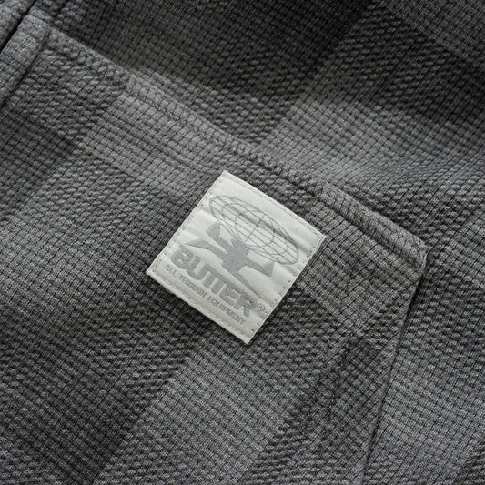 Waffle Zip-Thru Hood - Grey Plaid